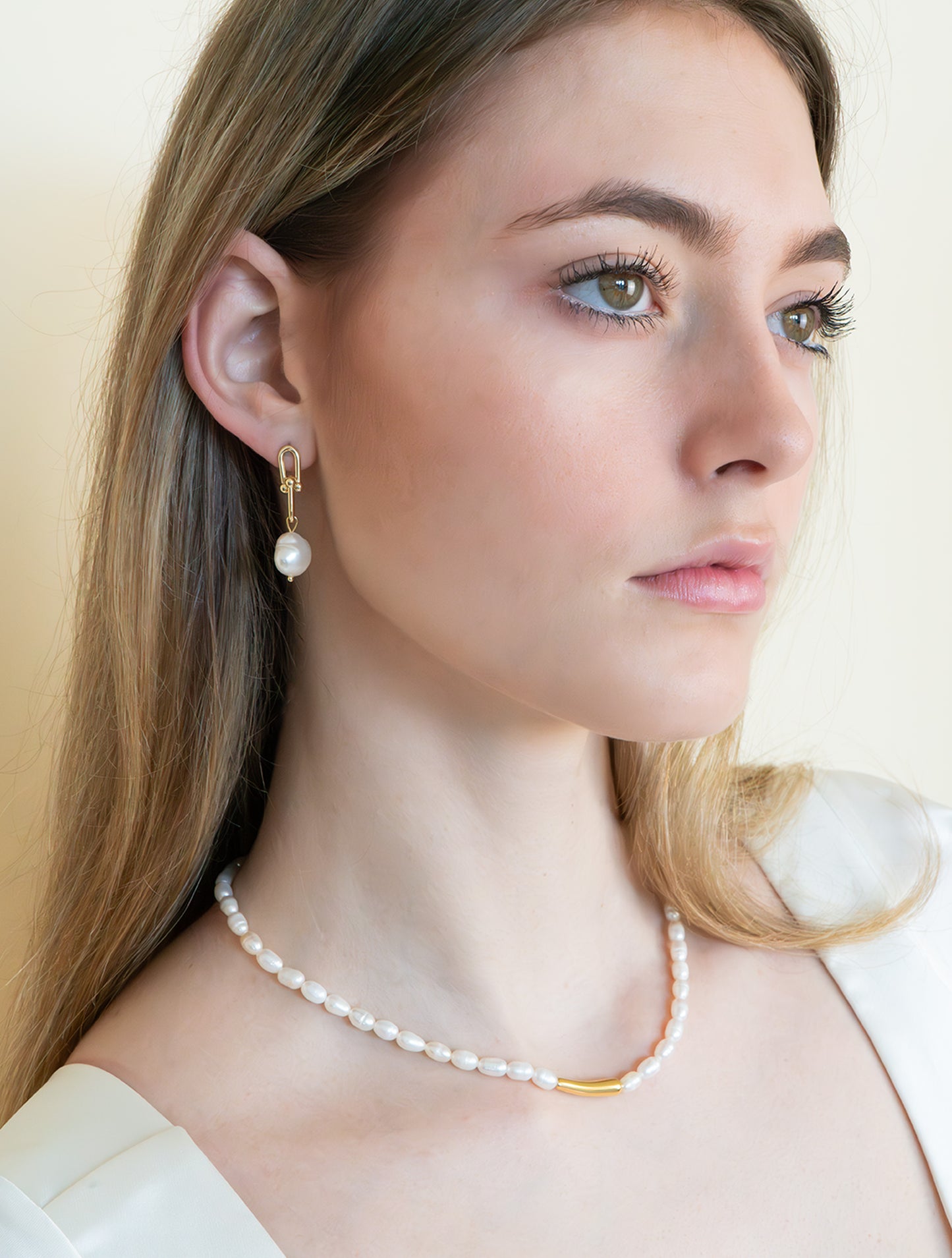 Link Pearl Drop Earrings