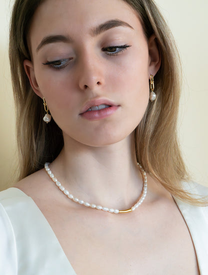 Link Pearl Drop Earrings