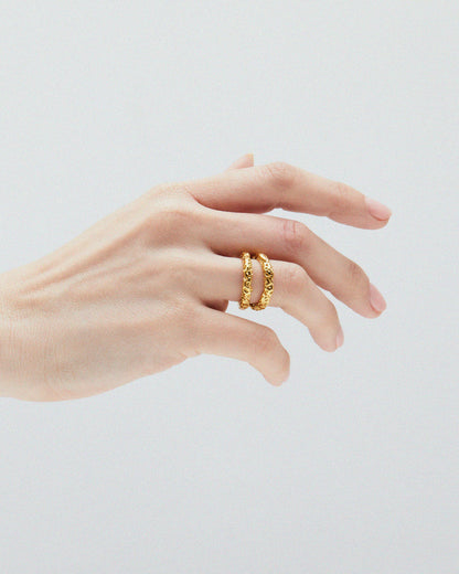 Textured Double Band Ring