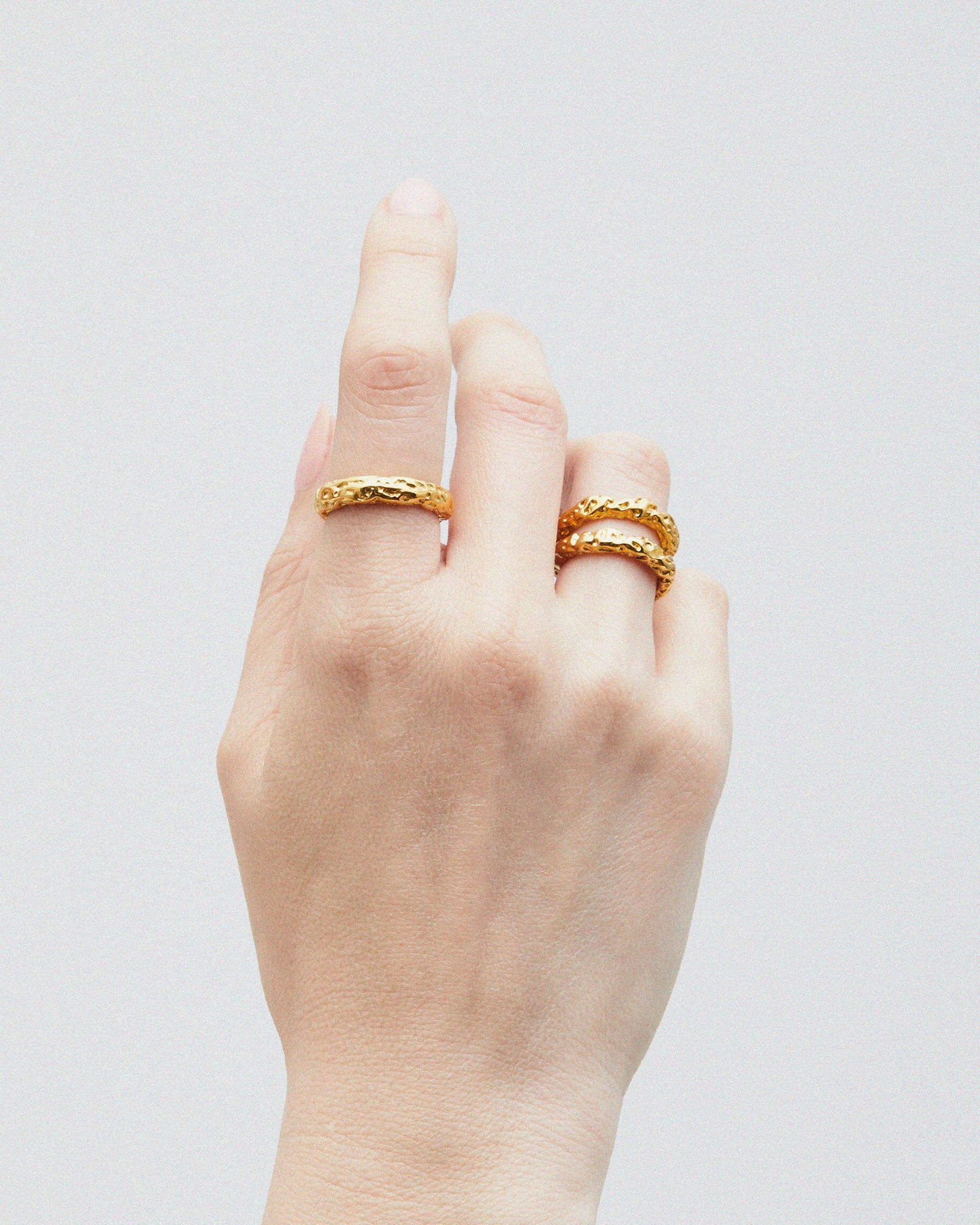 Textured Double Band Ring