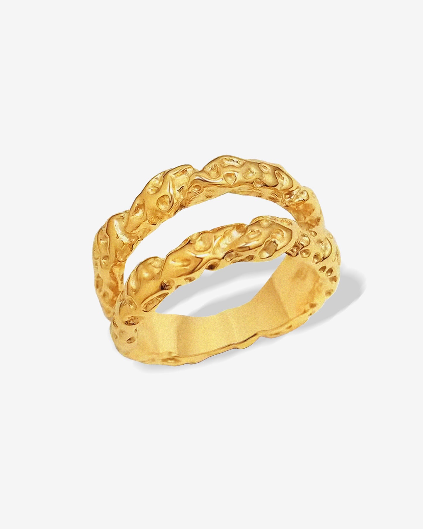 Textured Double Band Ring